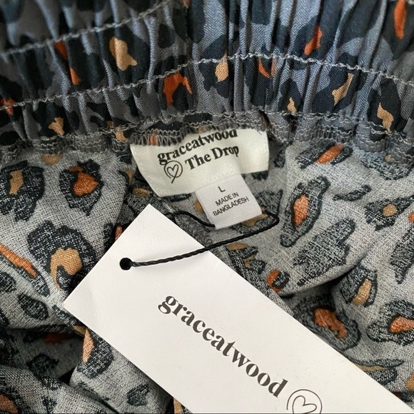 NWT Graceatworth The Drop Women's Gray Animal Print Pull On Pants Size Large - Picture 3 of 9